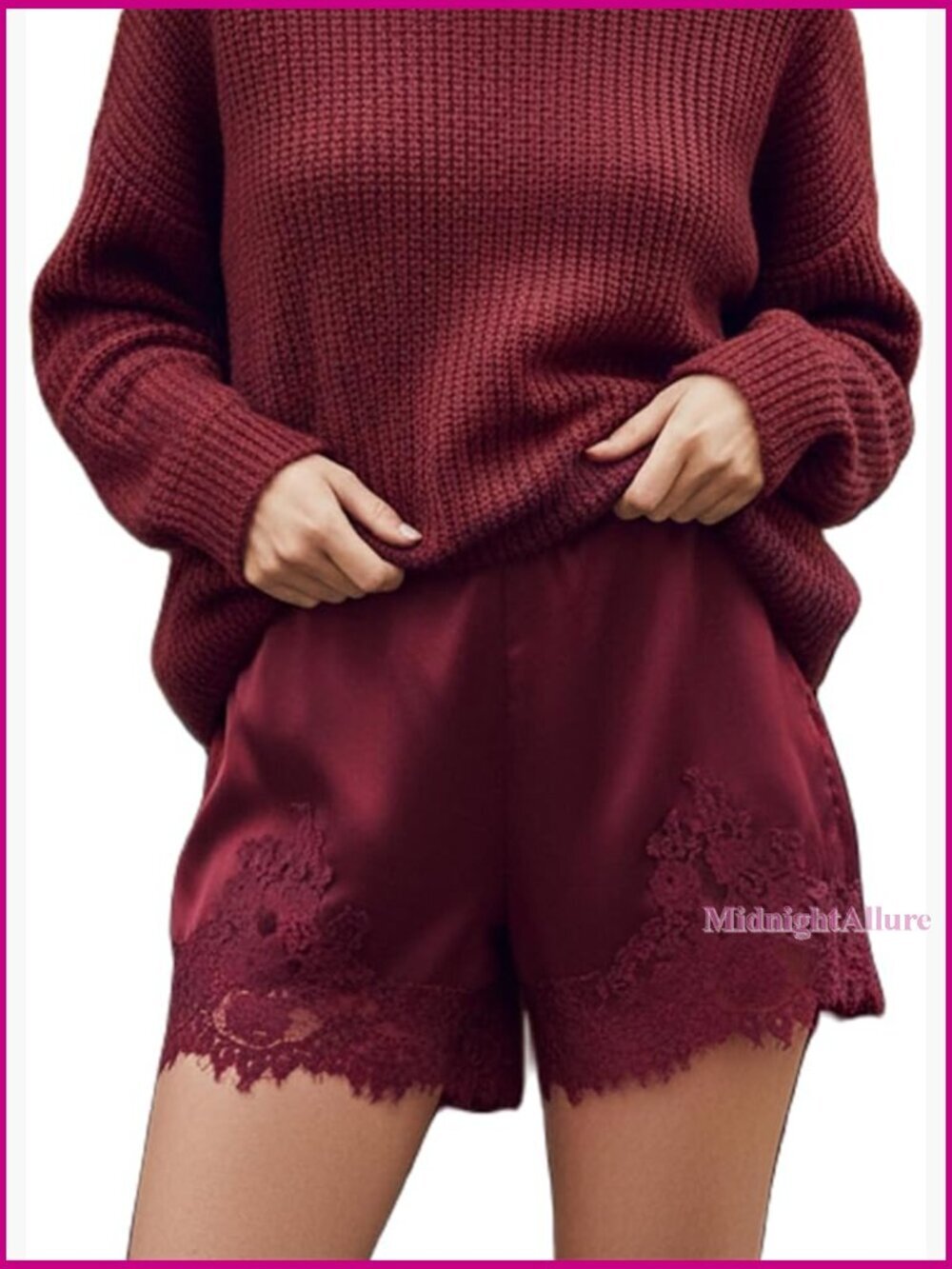 Satin Silk Lace Shorts Low Rise Micro Mini Lounge Pajama Bottoms